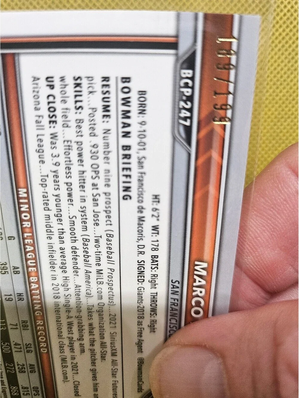 Marco Luciano [Pink Mega Box Mojo] #BCP-247 -2022 Bowman Chrome Prospects-No/199